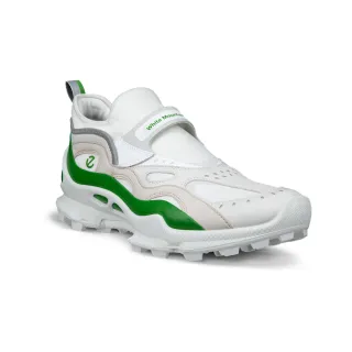 【ecco】BIOM C-TRAIL M 白山聯名款 蹤跡健步皮革套入式戶外運動鞋 男鞋(白色/石灰色/草綠色 80340461273)