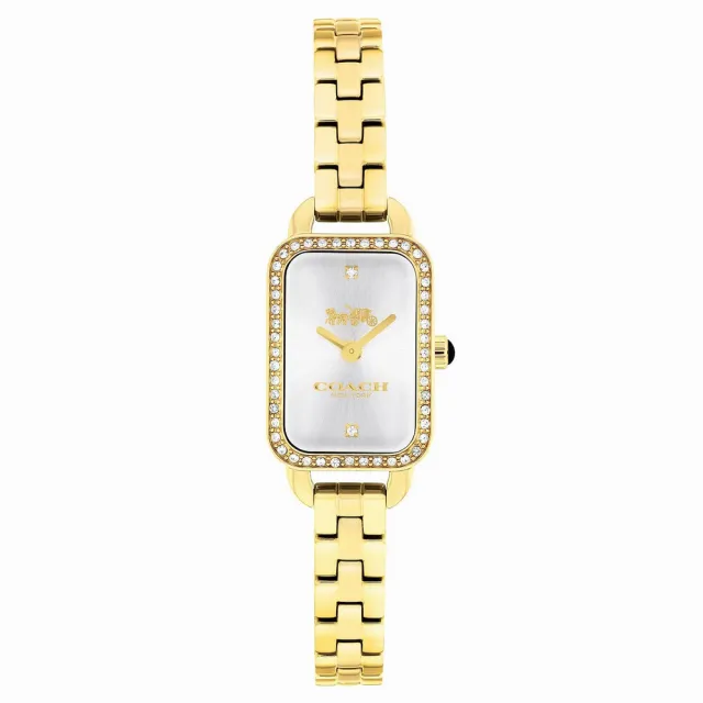 【COACH】COACH 美國頂尖精品方形瑰鑽造型腕錶-金-14504547