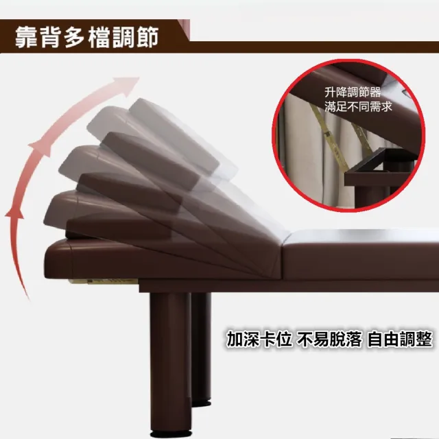 【彬彬小舖】豪華旗艦按摩床_贈頭枕(多檔可調+加厚板材+耐磨皮革 安全穩固 推拿床/美容床/護膚床/美睫床)