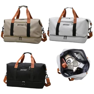 【The Rare】大容量登機行李袋 乾濕分離旅行袋 休閒健身包 斜背拉桿包(旅行袋 手提包)