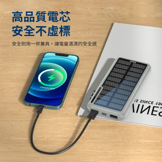 【Philips 飛利浦】DLP7728N 10000mAh  2孔輸出 太陽能行動電源(有太陽就有電/多孔輸入_37Wh_具Wh標示)