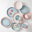 【Le Creuset】瓷器花蕾系列餐盤組17cm-5入(雪花白/沙丘白/淡粉紅/海岸藍/薄荷綠)