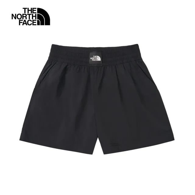 【The North Face】TNF 休閒 運動 DWR防潑水短褲 W BRAND PROUD SHORT - AP 女 黑(NF0A8C5AJK3)