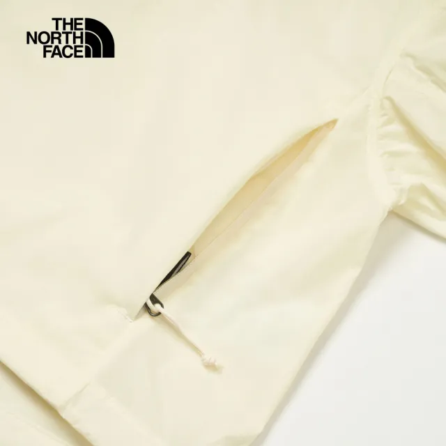 【The North Face】TNF 休閒 運動 DWR防潑水防風外套 W CROP UPF WIND JACKET - AP 女 米白(NF0A8C12QLI)