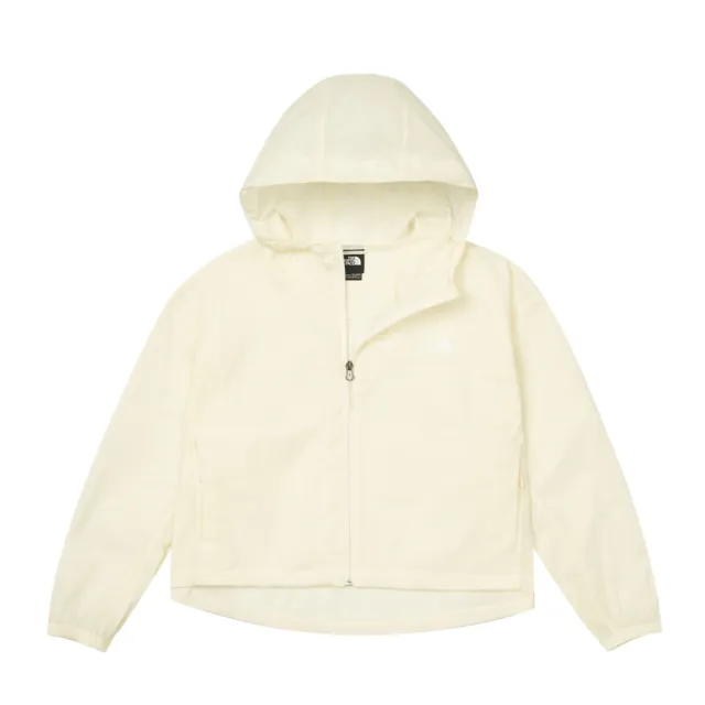 【The North Face】TNF 休閒 運動 DWR防潑水防風外套 W CROP UPF WIND JACKET - AP 女 米白(NF0A8C12QLI)