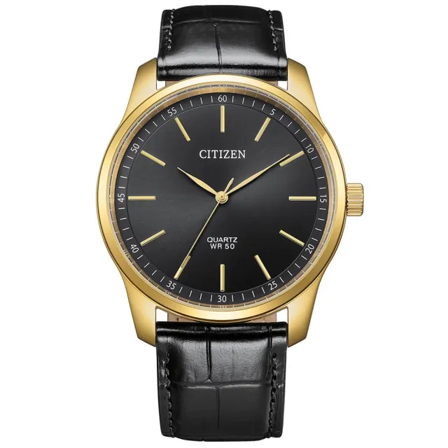 【CITIZEN 星辰】GENTS系列 簡約時尚腕錶 石英錶-黑42mm(BH5002-02E)