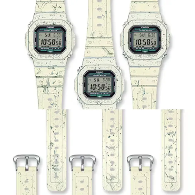 【CASIO 卡西歐】G-SHOCK  太陽能獨特米白數位手錶 米白 43.2mm(G-5600BG-5)