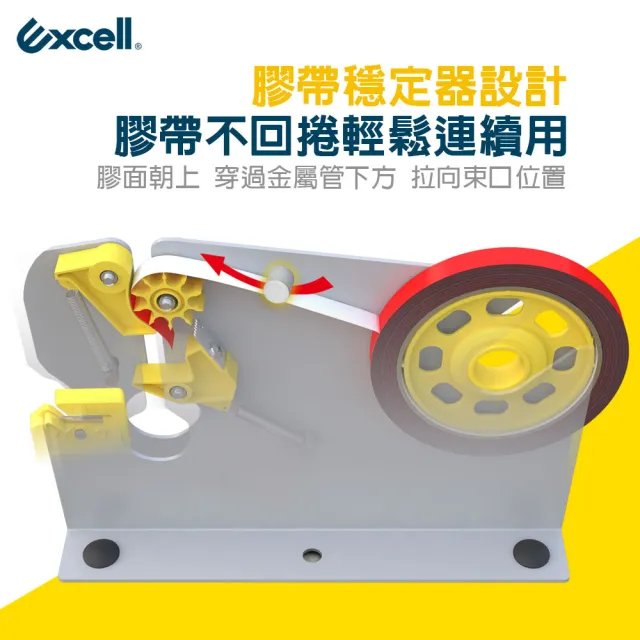 【Excell.tw】蔬果膠帶束口機_食品封口機_加6捲專用膠帶(束口機+專用膠帶)