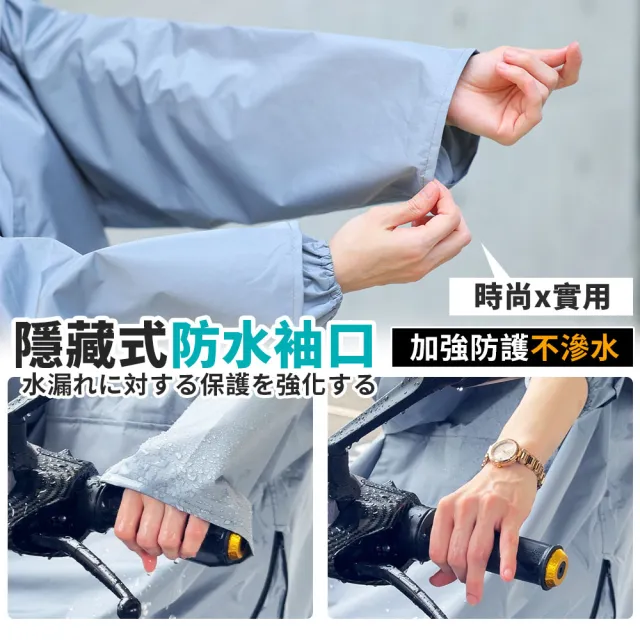 【JOJOGO 揪揪購】秒穿雙側開袋鼠雨衣(雨衣 連身雨衣 雙開雨衣 一件式雨衣 風雨衣)