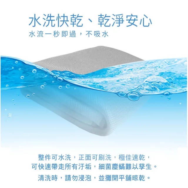 【BELLE VIE】6D可水洗超透氣彈力涼墊-灰色特仕 床墊/和室墊/瑜珈墊/露營可用(雙人特大-180x210cm)