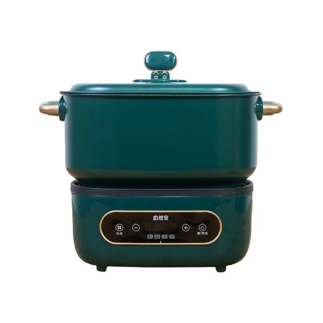 【Coz!i 廚膳寶】溫控多功能不沾料理鍋 C1880-經典綠(豪華全配組)