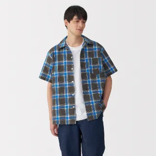 【MUJI 無印良品】男馬杜拉斯格紋開領短袖襯衫(共4色)