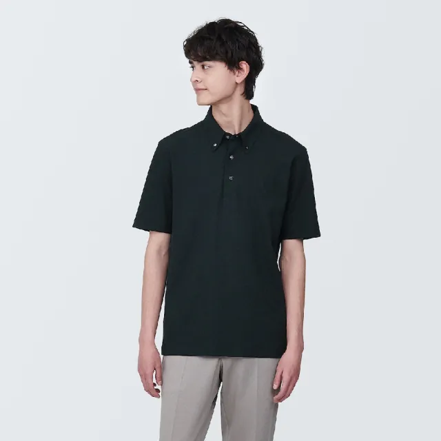 【MUJI 無印良品】男涼感鹿子織扣領短袖POLO衫(共5色)