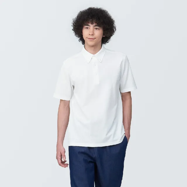 【MUJI 無印良品】男涼感鹿子織扣領短袖POLO衫(共5色)