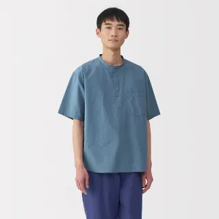 【MUJI 無印良品】男涼感亨利領短袖布帛T恤(共6色)