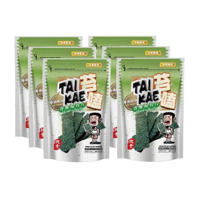 【苔嗑】TAI KAI 香酥 海苔 醬燒 風味 45g / 包x6包/組