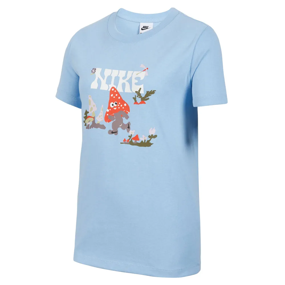 【NIKE 耐吉】短袖上衣 童裝 女童 大童 寬鬆版型 G NSW TEE SS GCEL 藍 IF0601-469(2S4425)