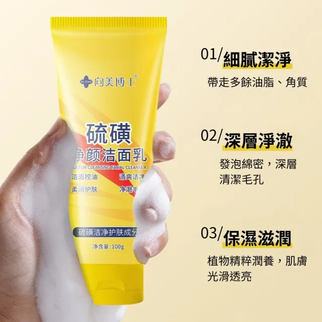【iBloom】向美博士硫磺淨顏潔面洗面乳100g-5入組(清潔 保濕 潔淨毛孔 控油 清爽)