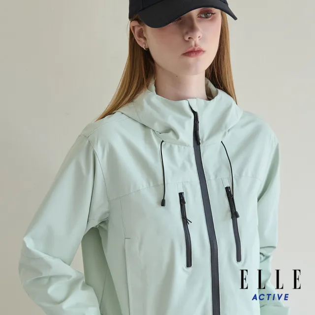 【ELLE ACTIVE】女款 機能防風防潑水連帽防曬風衣外套-淺綠色(EA25S2W6103-41)