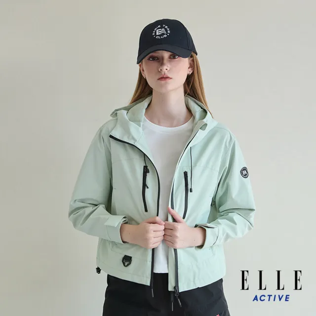 【ELLE ACTIVE】女款 機能防風防潑水連帽防曬風衣外套-淺綠色(EA25S2W6103-41)