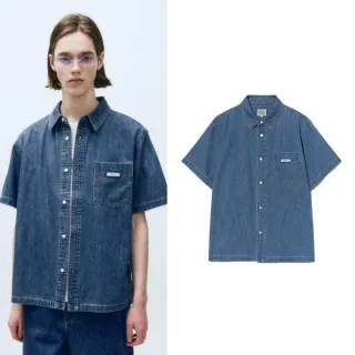 【MARITHE FRANCOIS GIRBAUD】官方旗艦 男版 丹寧短袖襯衫 MFG 牛仔 中性款(藍色)