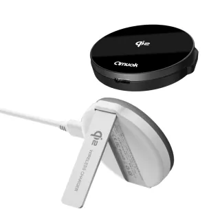 【amuok】Qi2極簡mini 磁吸無線充電器 支架款 2入組(MagSafe 磁吸充電盤 磁吸式充電盤)
