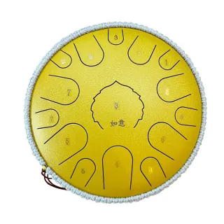 【臺灣品牌】如意空靈鼓 鋼舌鼓 天鼓 14吋15音 D調 金色(附贈全套配件 含空靈鼓桌架)