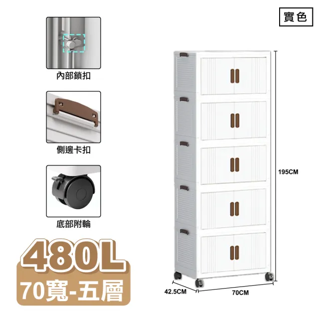 【ONE HOUSE】70寬 480L 藤原折疊巨型收納櫃/收納箱-五層 1入