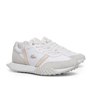 【LACOSTE】L-SPIN EVO 慢跑鞋 女鞋 刺繡logo 運動鞋 厚底 女休閒鞋 白粉 麂皮拼接(49SFA0113_1Y9)