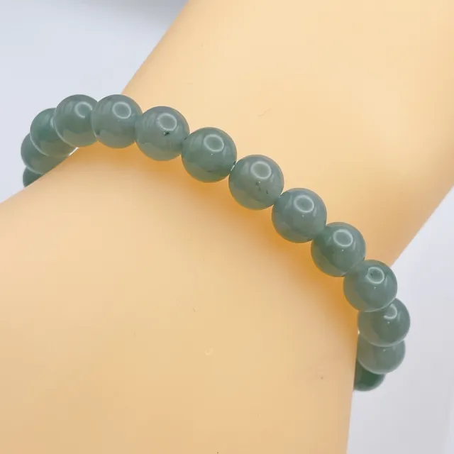 【琪臻珠寶】天然A貨翡翠糯冰種藍水圓珠手珠手串(7mm偏淺色_開運招財_可客製化_雙十獻禮)