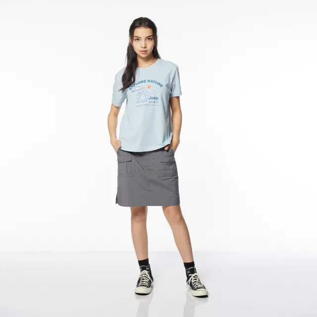 【JEEP】女裝 COOLMAX工裝造型短裙(灰色)
