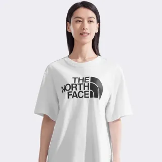 【The North Face 官方旗艦】北面男女款白色純棉舒適透氣休閒短袖T恤｜86PSFN4(上衣/LOGO)