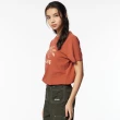 【JEEP】女裝 橡果圖騰純棉短袖T恤(橘紅色)