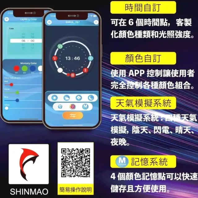 【SHINMAO 欣茂】60cm 自然生態APP智能燈光控制/LED/增艷色彩/天氣模擬(智慧生活全類型適用 KL24A)