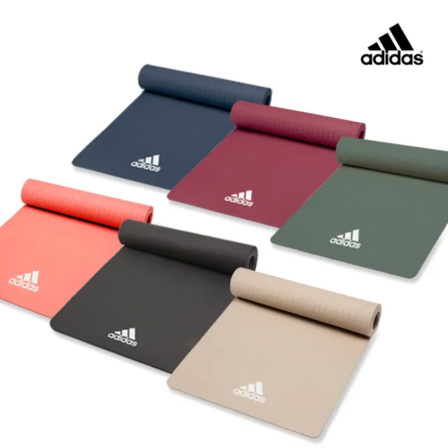 【adidas 愛迪達】輕量波紋瑜珈墊-8mm(多色可選)