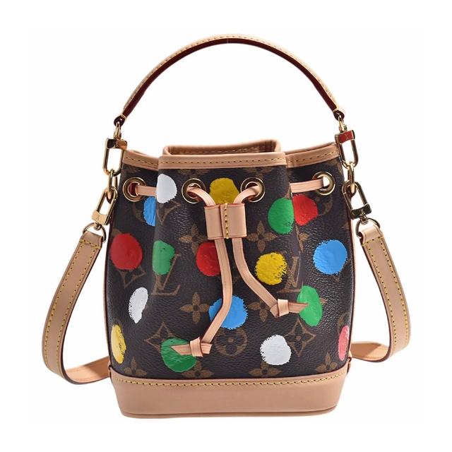 【Louis Vuitton 路易威登】M81863  LV x YK NANO NOE 系列帆布牛皮水桶手提/肩背包(Mini-棕色)