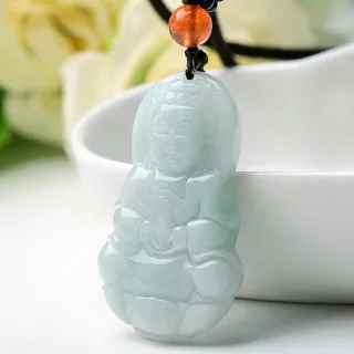【KT DADA】交換禮物 彌勒佛玉墜 玉珮 翡翠 護身符 招財納福 保平安 玉石項鍊 送媽媽 小禮物 觀音佛