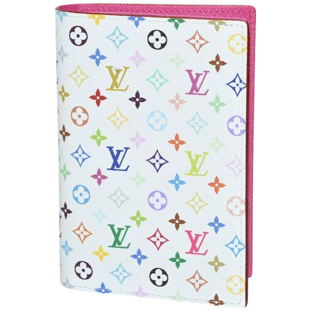 LV LOUIS VUITTON路易威登 M14178 Murakami 聯名系列塗層帆布牛皮彩色字樣護照夾/套