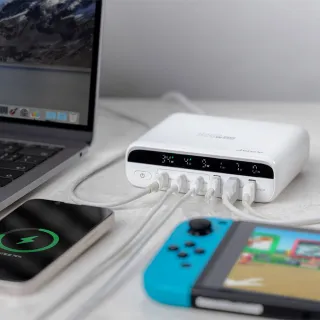 【JWAY】智慧顯示140w氮化鎵6孔快充 JY-GAN140W(充電器 快充 快充頭 多孔充電器 萬用充電 交換禮物)