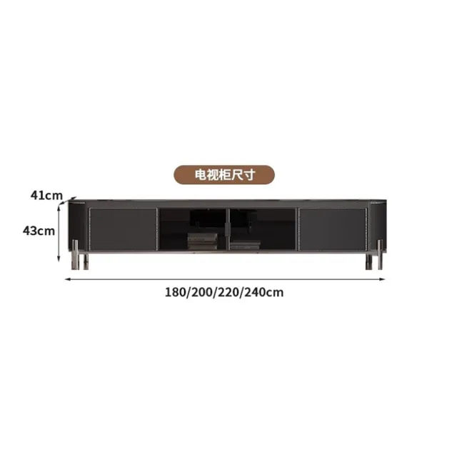 【Taoshop 淘家舖】岩板檯面茶几｜馬鞍皮岩板茶几｜黑色電視櫃 J -  YX-YS-13(180cm電視櫃)
