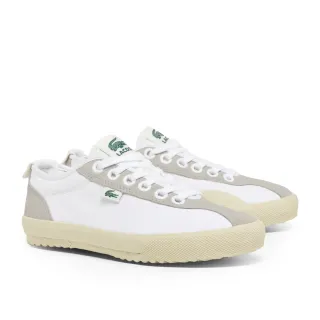 【LACOSTE】BACKSLAM 女鞋 德訓鞋 帆布麂皮 休閒鞋 米色(49CFA0036_Y05)