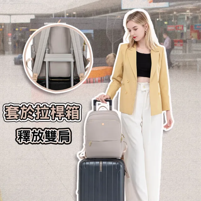 【SPRING】雙11 尼龍後背包14吋電腦後背包輕旅行後背包商務通勤後背包-多色