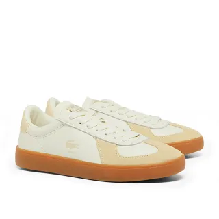 【LACOSTE】BASESHOT 女鞋 德訓鞋 皮革麂皮 休閒鞋 米黃(49SFA0030_AB0)