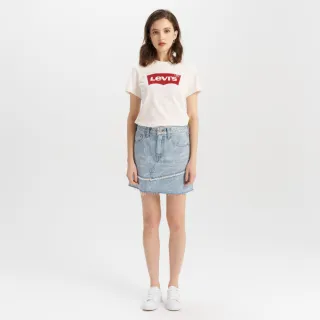 【LEVIS】女款 牛仔裙 牛仔短裙 滿版LOGO設計 熱賣單品 003W3-0001