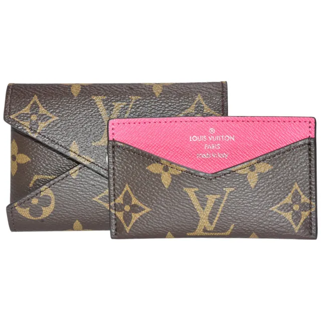 【Louis Vuitton 路易威登】M12793 Colormania系列粒紋牛皮可拆式二合一名片夾(棕色/粉紅色)