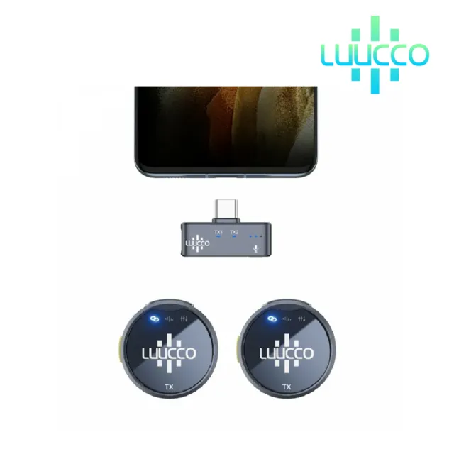 【LUUCCO】AirWave K2 無線磁吸領夾麥克風 Type-C/Lightning(原廠公司貨 商品保固有保障)