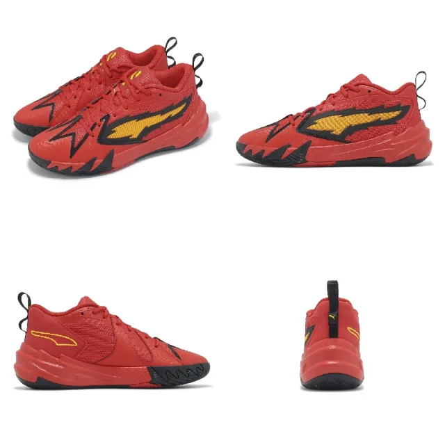 【PUMA】籃球鞋 Scoot Zeros Retro Portland 男鞋 紅 黑 黃 拓荒者 運動鞋(311070-01)