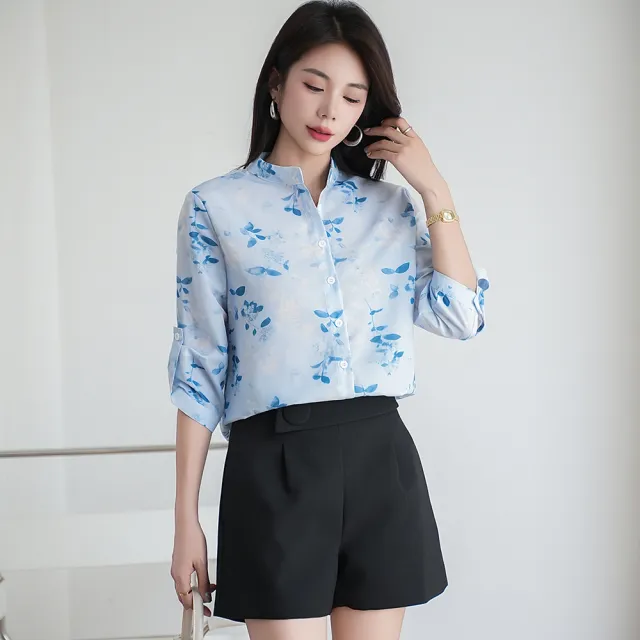 【MYDRESS】小清新印花棉麻襯衫