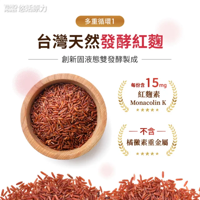 【悠活原力】悠活紅麴納豆Q10膠囊x3盒(60粒/盒 共180粒 非使用小林紅麴)