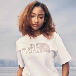 【The North Face 官方旗艦】北面UE女款白色純棉短袖T恤｜8CMHBIV(黑標系列)
